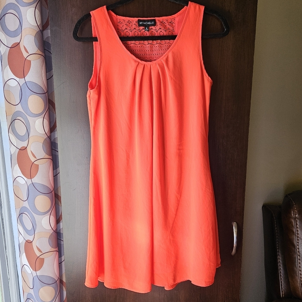 My Michelle Neon Coral Dress